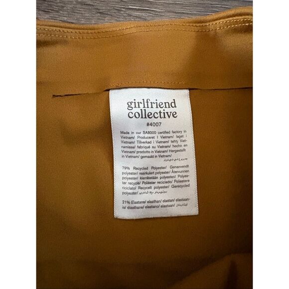 Girlfriend Collective Mustard Yellow High Waisted Leggings Size XS - Picture 4 of 5
